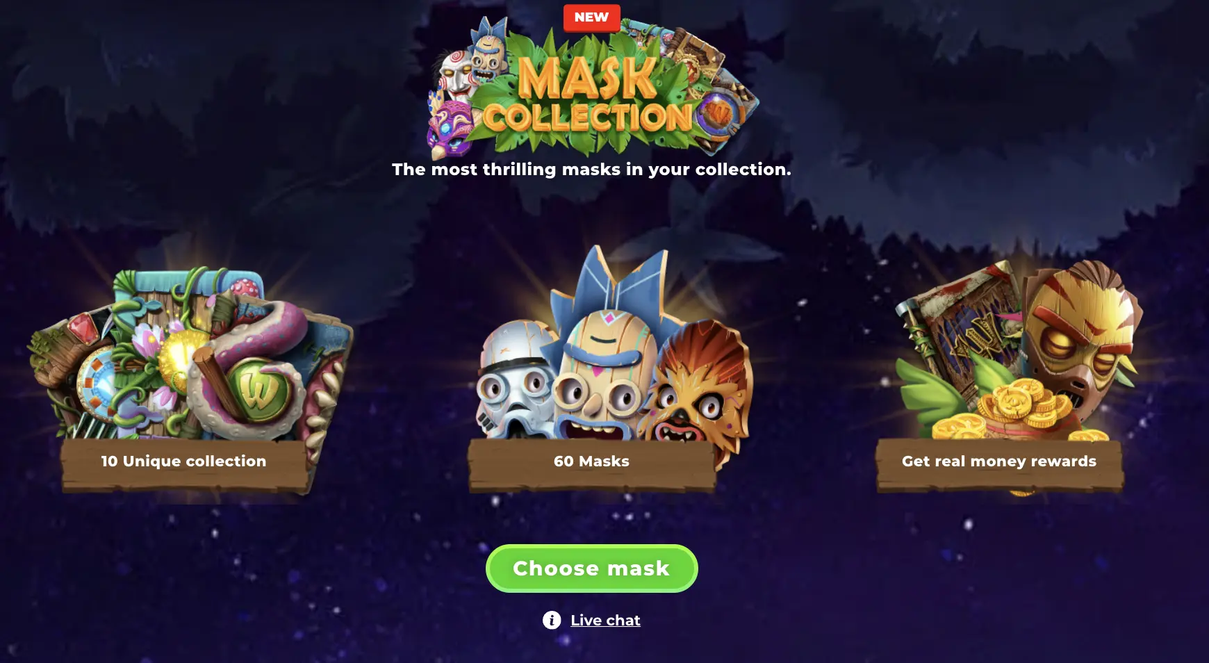 Wazamba mask collection with rewards